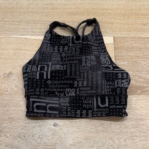 lululemon athletica Black Patterned High-Neck Top